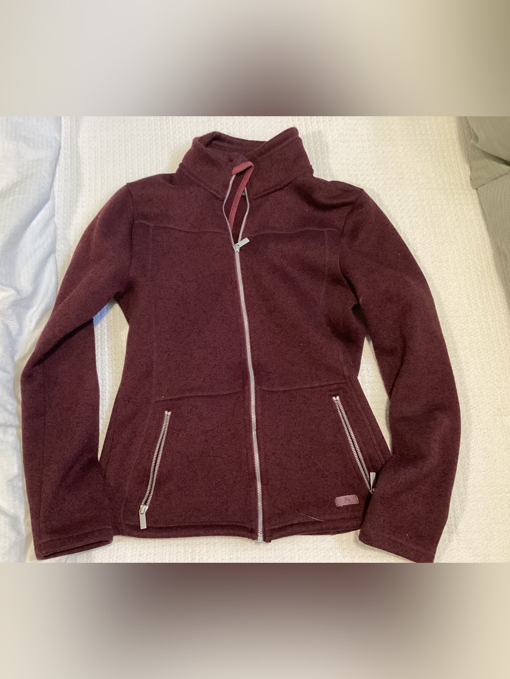 Women's Zip-Front Utility Jacket in Deep Burgundy